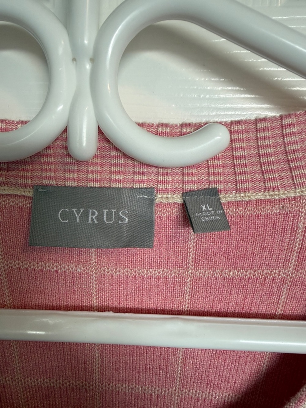 Cyrus Pink Grid-Check Button Cardigan - Picture 2 of 3